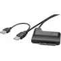 Renkforce 1490971 adaptador de disco duro USB 2.0 A a SATA Combo 7+15 pines, 0,3 m, negro
