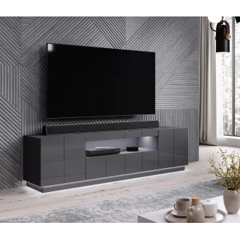 Mueble RTV con iluminación LED Cama Meble REJA – montaje en superficie, luz blanca, alimentación AC