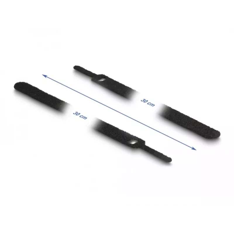 Bridas de cable de velcro DeLOCK 19075 300x12mm negro 10 uds.