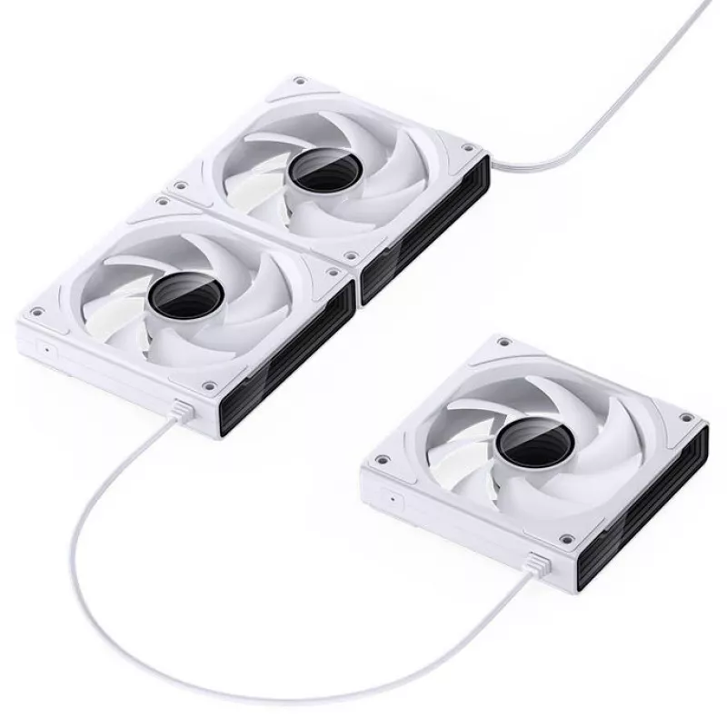 Ventilador de carcasa Jonsbo ZK-120W 3en1 A-RGB blanco — 120 mm, iluminación A-RGB