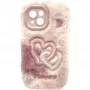 RealPower 495554 Flauschi 2 funda esponjosa para iPhone 15, blanco/rosa