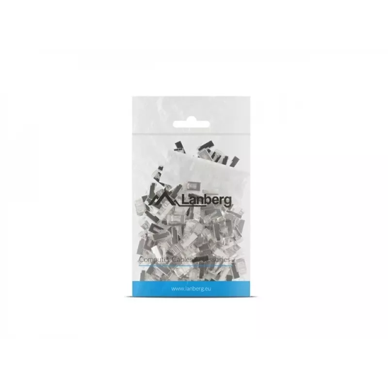 Conector macho RJ-45 LANBERG PLS-6000 Cat6 F/UTP translúcido blanco, pack de 100