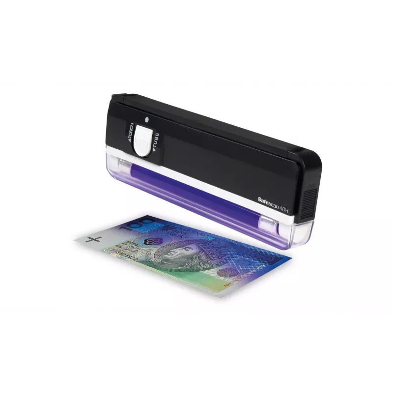 Safescan 40H Detector portátil de billetes falsos para verificar billetes, tarjetas de crédito y documentos – Detector UV de billetes para nuevos billetes – Detector de dinero falso