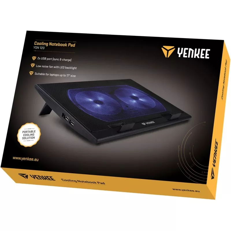 Base refrigeradora para portátil YENKEE YSN 120 43,2 cm Negro Azul