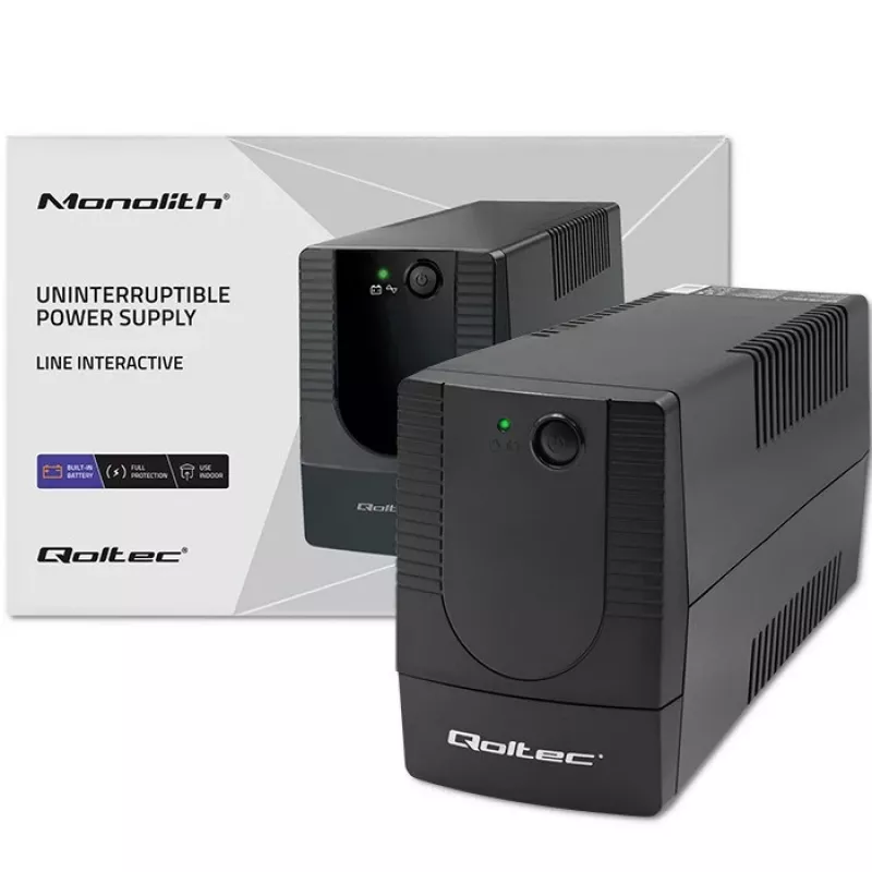 Qoltec 53774 SAI (sistema de alimentación ininterrumpida) line-interactive 1 kVA 600 W 1 salida AC