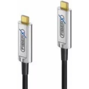 Cable USB FiberX FX-I600-010 10m USB 3.2 Gen 1 USB C negro plata