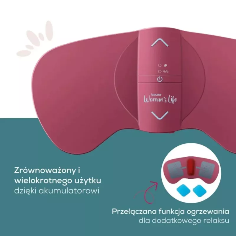 Masajeador menstrual Beurer EM 50 Berry — dispositivo eléctrico para aliviar el dolor menstrual