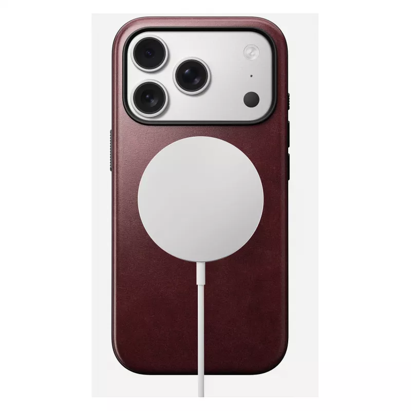 Funda para móvil Nomad Modern Leather Case para iPhone 17 Pro, cuero + TPU + PC, compatible con pantalla de 16 cm (6,3