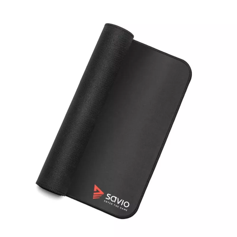 Alfombrilla de ratón SAVIO Black Edition Turbo Dynamic S — tela/goma, 250×250 mm, 2 mm, bordes cosidos, antideslizante