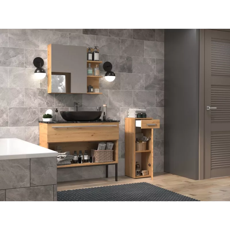Topeshop NEL V DS ARTISAN armario de baño roble