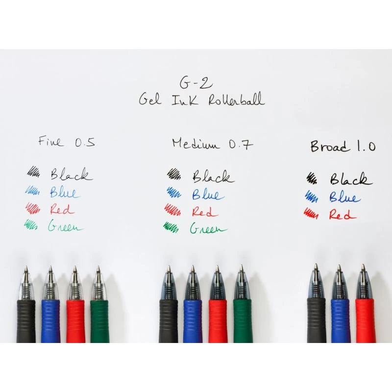 Bolígrafo de gel retráctil Pilot BL-G2-7-R Fino Rojo