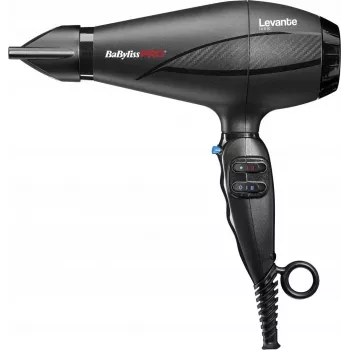 Secador de pelo BaByliss PRO Levante 2100 W, motor AC, iónico, 2 temperaturas/2 velocidades, negro