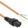 ACT cable de alimentación C13 IEC Lock - extremo abierto naranja 3 m, PC967