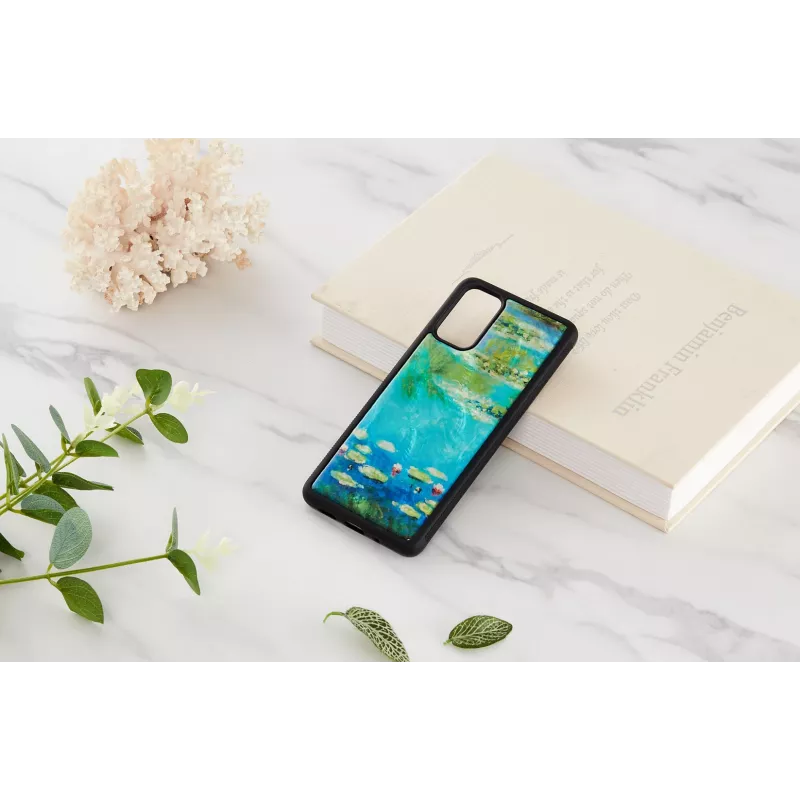 Funda para móvil iKins para Samsung Galaxy S20+ — diseño de nenúfares negro
