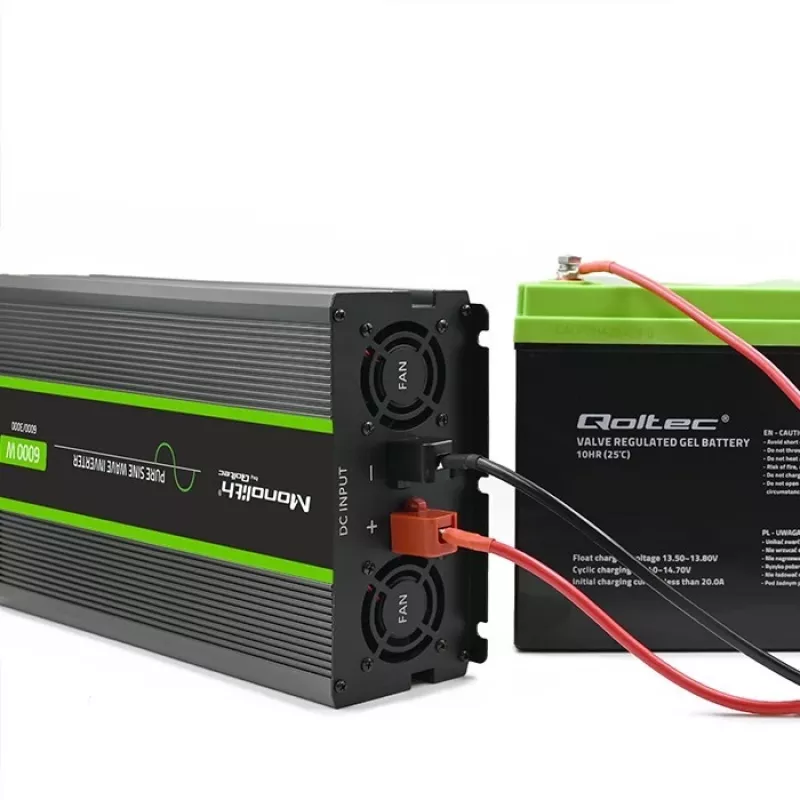 Qoltec 51923 inversor de onda sinusoidal pura Monolith | 3000W | 6000W | 24V a 230V | LCD