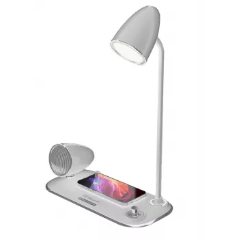 Cargador de escritorio inalámbrico Tellur TLL151371 con altavoz Bluetooth y lámpara de escritorio