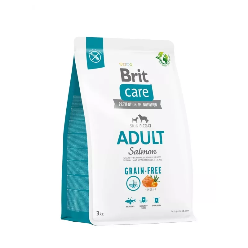 Comida seca para perros Brit sin cereales Adult Salmon 3 kg — raza pequeña, 26 % proteína, patata