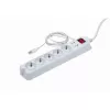 Protector de sobretensión Gembird PCW-MS-2G blanco 5 salidas de CA 250V 1,8m