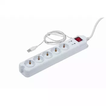 Protector de sobretensión Gembird PCW-MS-2G blanco 5 salidas de CA 250V 1,8m