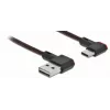 Cable USB DeLOCK EASY-USB 2.0 conector macho Type-A a conector macho Type-C acodado 0,2 m negro