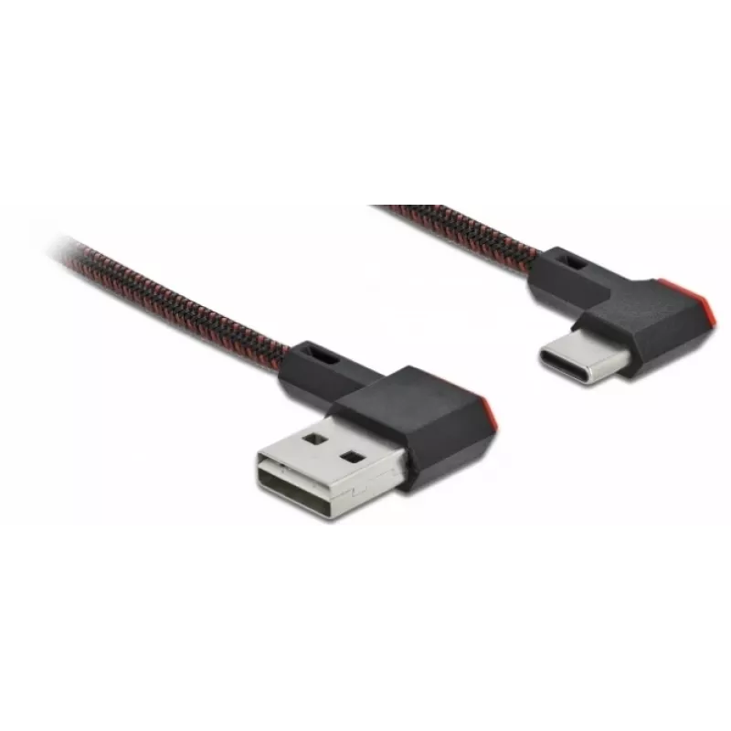 Cable USB DeLOCK EASY-USB 2.0 conector macho Type-A a conector macho Type-C acodado 0,2 m negro