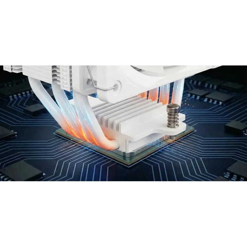 Disipador de CPU por aire MODECOM Volcano 0C T721 ARGB 120 blanco, single-tower, ventilador de 120 mm