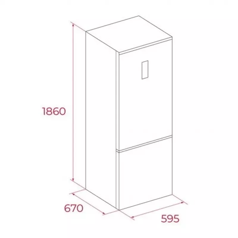 Frigorífico-congelador independiente TEKA RBF 54650 SS XL, Acero inoxidable, 401 L capacidad total, Congelador inferior, No Frost, Control táctil