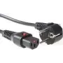 Cable de alimentación ACT con conector macho CEE 7/7 (acodado) – C13 IEC Lock negro 1 m, EL249S