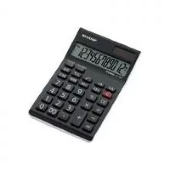 Calculadora Sharp EL-124 TWH — calculadora de sobremesa con alimentación solar y por pilas, pantalla de 12 dígitos
