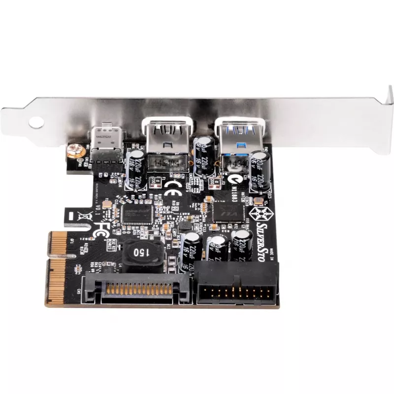 SilverStone ECU05 - adaptador USB - PCIe 2.0 x2 perfil bajo - USB 3.1 Type-C x 1 + USB3.0 x 2 + USB3.0 (interno) x 2 (SST-ECU05)