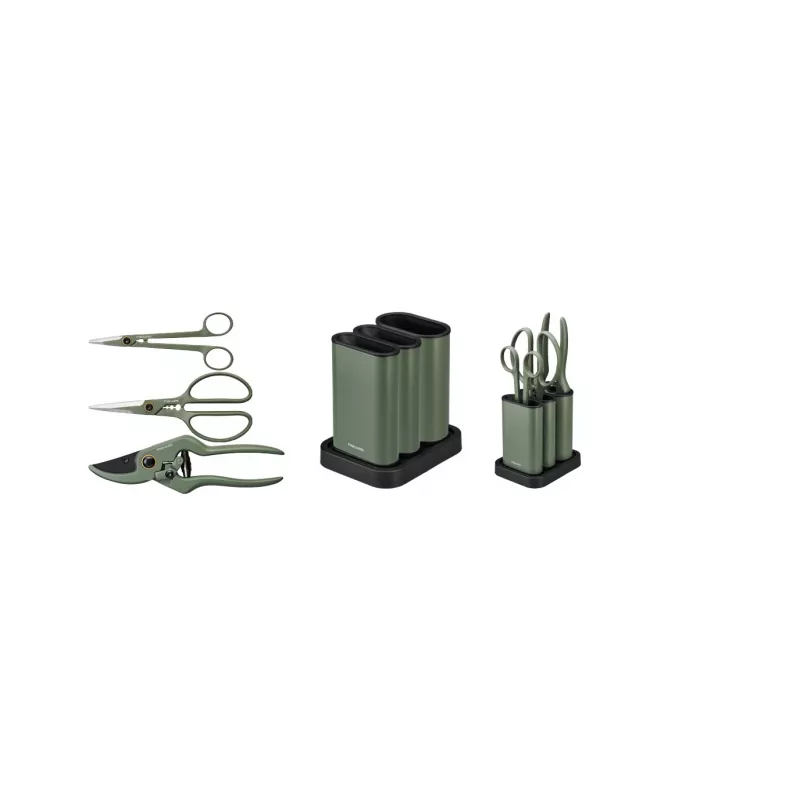 Set de cuidado de plantas Fiskars 3 piezas 1075317 — paleta de mano, pala de trasplante y cultivador para plantas de maceta y jardín