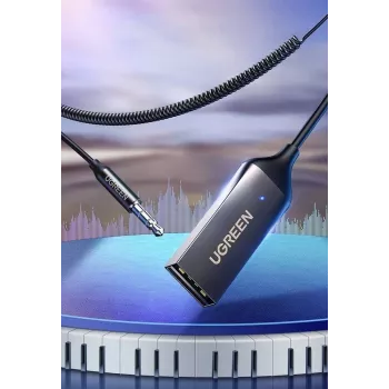 Receptor de audio UGREEN CM309 Bluetooth 5.0 USB con jack AUX de 3,5 mm, negro, 20–20000 Hz