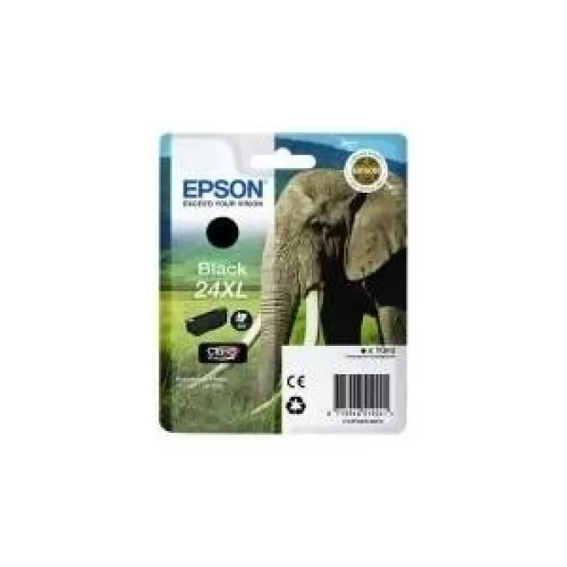 Epson Elephant monopatín negro 24XL tinta Claria Photo HD, negro, tinta pigmentada, 1 ud.