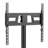 Maclean MC-949 soporte móvil con ruedas para TV de 32–55 pulgadas, VESA 75×75–400×400, máx. 25 kg, altura 149,5–154,5 cm, inclinación +5°, estante, negro