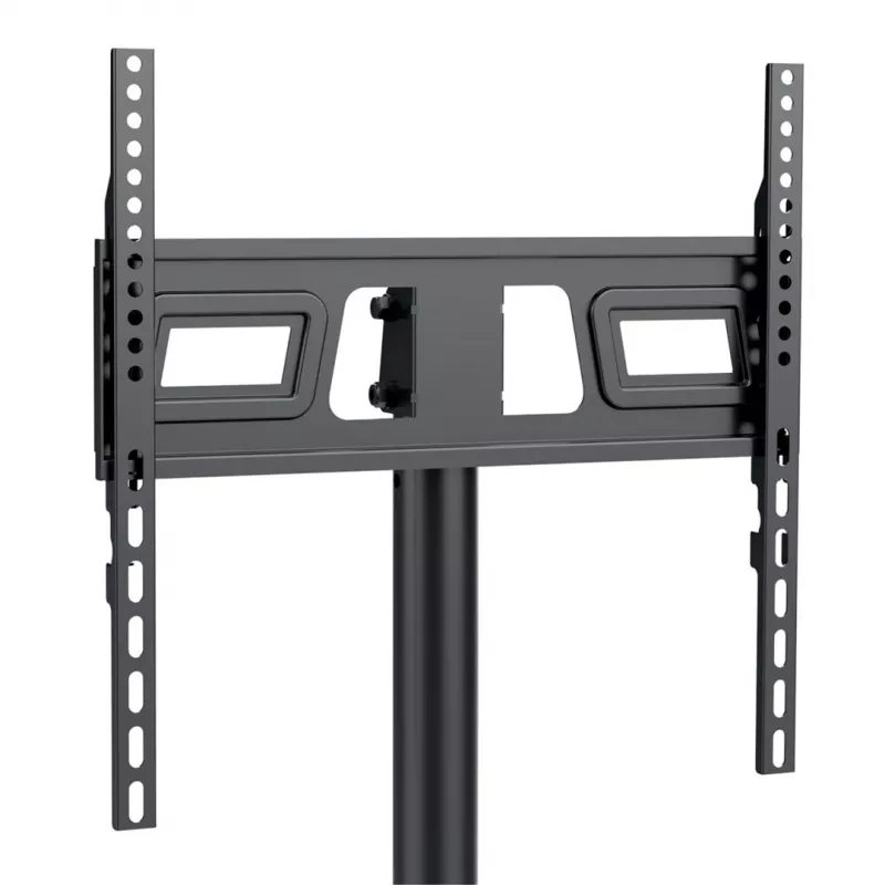 Maclean MC-949 soporte móvil con ruedas para TV de 32–55 pulgadas, VESA 75×75–400×400, máx. 25 kg, altura 149,5–154,5 cm, inclinación +5°, estante, negro