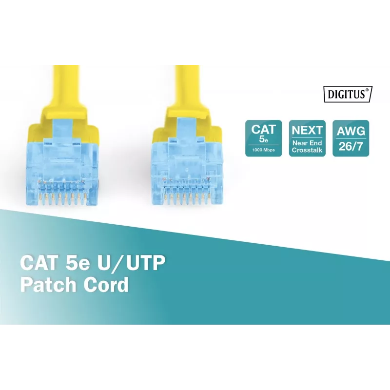 Cable de parcheo Digitus CAT 5e U/UTP DK-1512-050/Y 5 m amarillo