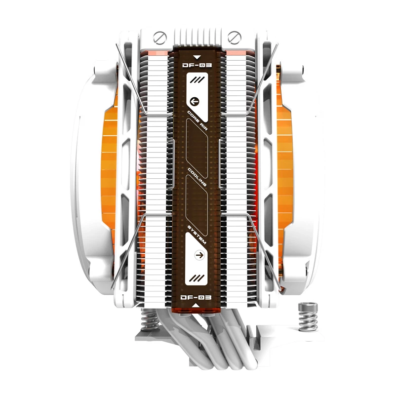 Disipador de CPU Darkflash E400 PLUS (blanco) — refrigeración activa por aire para CPU, diseño de torre, configuración de un solo ventilador