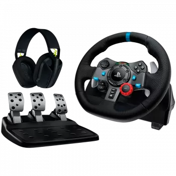 LOGITECH G29 EU + G435 Mando gaming negro aluminio negro USB volante + pedales + auriculares PC