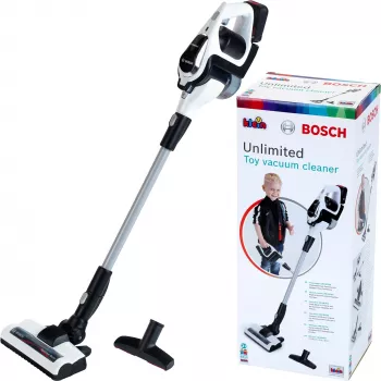 Aspiradora Bosch Unlimited de Theo Klein Negra con función Vortex y boquillas para niños a partir de 3 años
