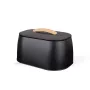 Panera de pan Maestro MR-1675-Negro, recipiente para guardar pan negro