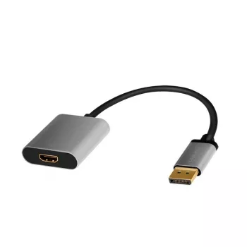 LogiLink CDA0108 Adaptador de cable de vídeo 0,15 m DisplayPort HDMI Negro Gris