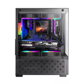 Caja para PC mini torre TACENS Mars Gaming MC-SE2 — Mini-ITX / Micro-ATX, negra, ventana lateral, fuente de alimentación inferior, compatible con 2x2,5