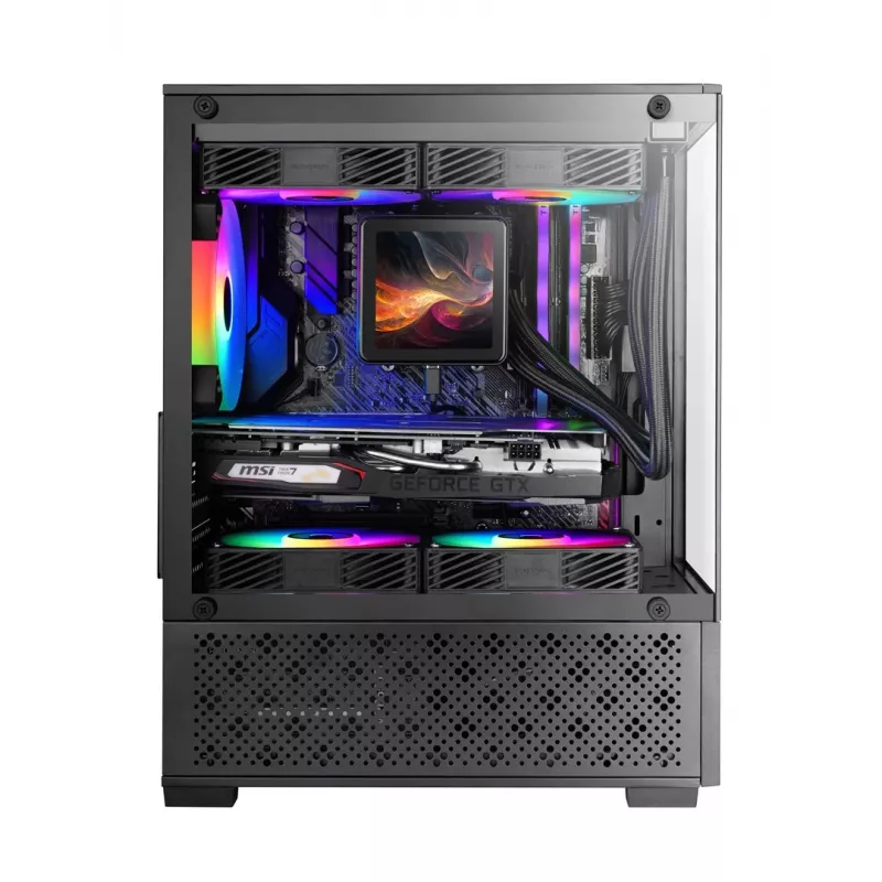 Caja para PC mini torre TACENS Mars Gaming MC-SE2 — Mini-ITX / Micro-ATX, negra, ventana lateral, fuente de alimentación inferior, compatible con 2x2,5