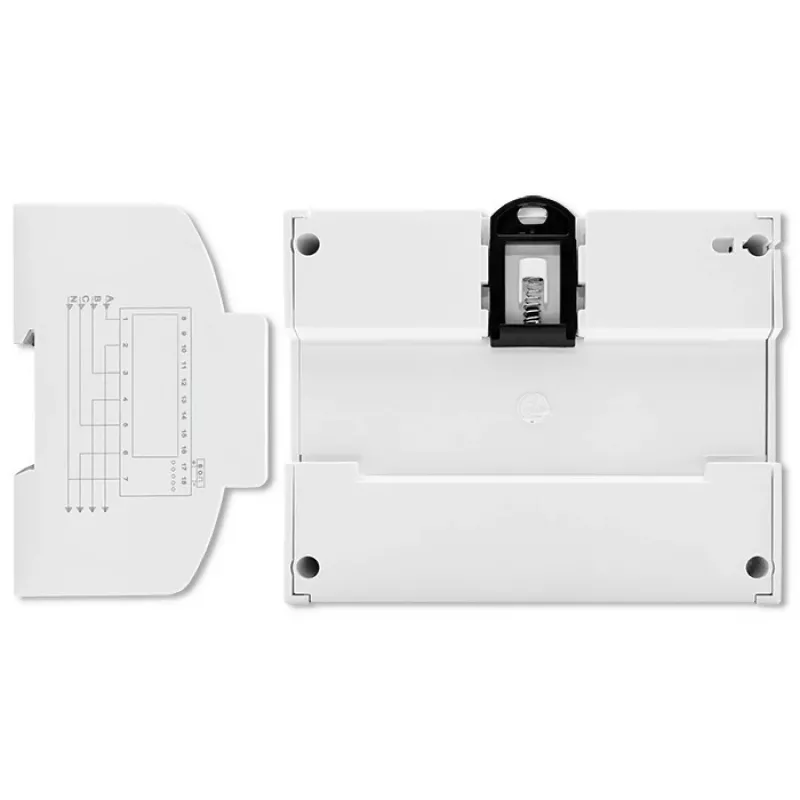 Contador electrónico bidireccional trifásico Qoltec | Contador de consumo eléctrico para carril DIN | 400V | 100A | LCD | 4P
