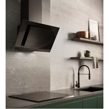 Campana extractora de pared vertical Eco Duo Glas negra
