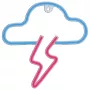 Luz de neón MANTA SNL71BL Nube con rayo Azul‑Rosa – letrero de neón LED decorativo