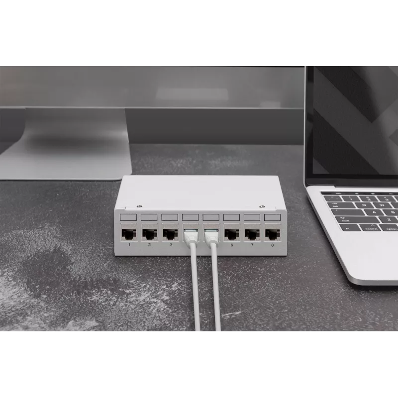 Módulo keystone Cat. 6A Digitus blindado gestor de cables inteligente 8 uds.