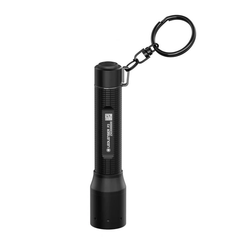 Linterna Ledlenser P3R negra — linterna LED compacta recargable para llavero