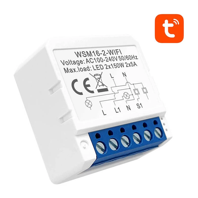 Módulo de interruptor inteligente Avatto WSM16-W2, control remoto Wi-Fi, relé de un canal para domótica