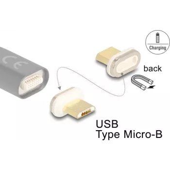 Adaptador de cable DeLOCK 66575 magnético USB Micro-B dorado blanco